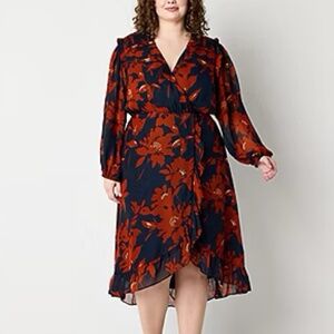 52 Seven Floral Faux Wrap Dress NWT Size 18